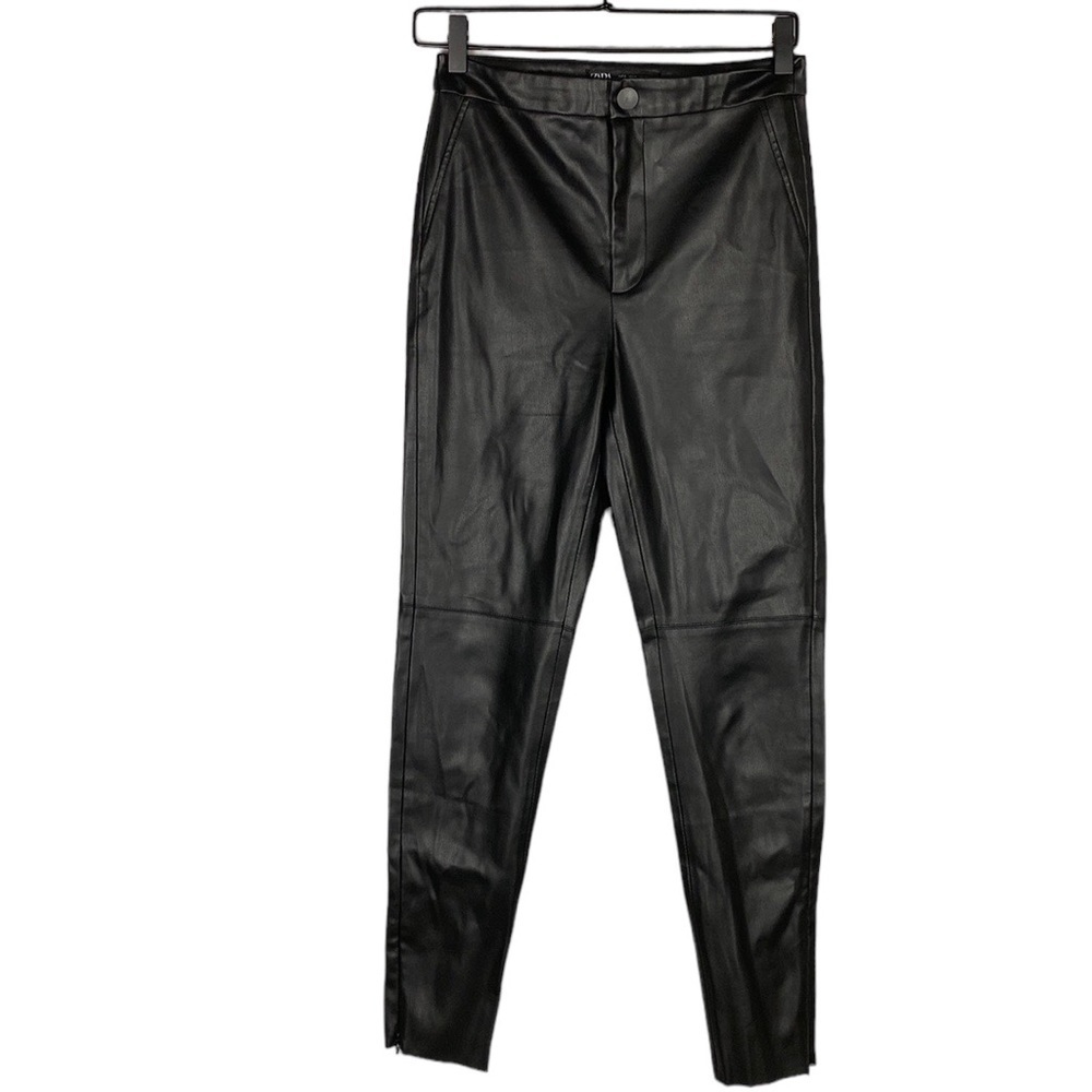 Zara black leather pants